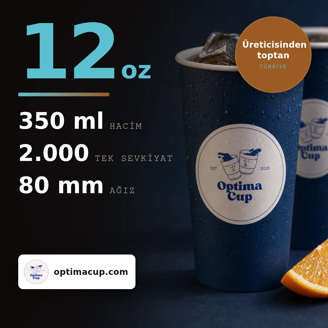 12 oz soğuk içecek karton bardağı