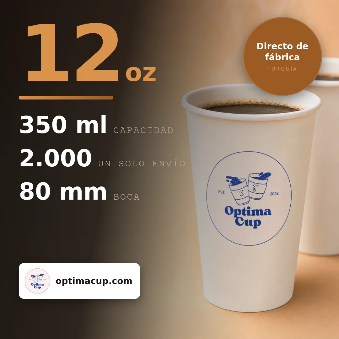 Vaso de papel de pared simple de 12 oz para café de filtro y latte