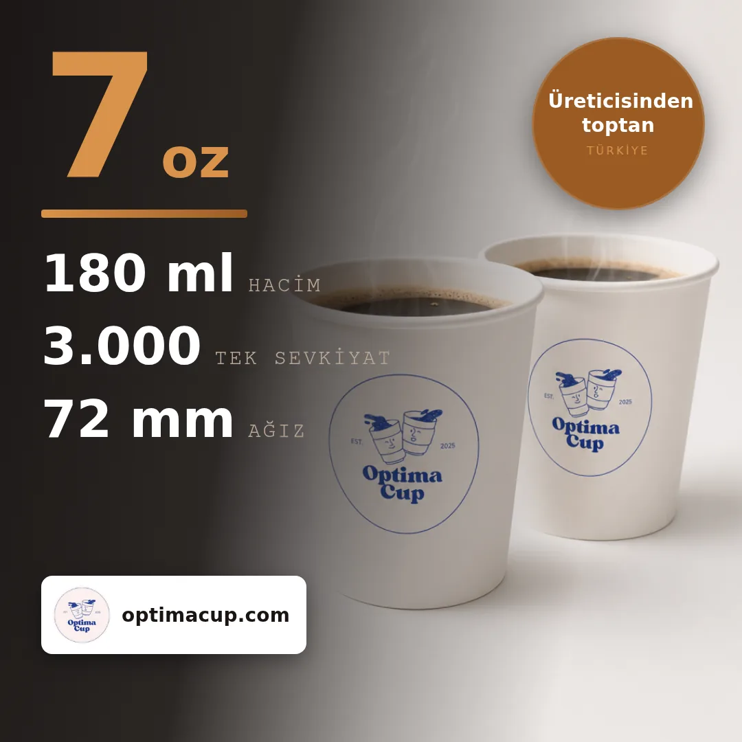 Tek duvarlı karton bardak 180 ml (7 oz), ölçü ve koli bilgisi — karton bardak üreticisinden toptan, kolide 3.000 adet