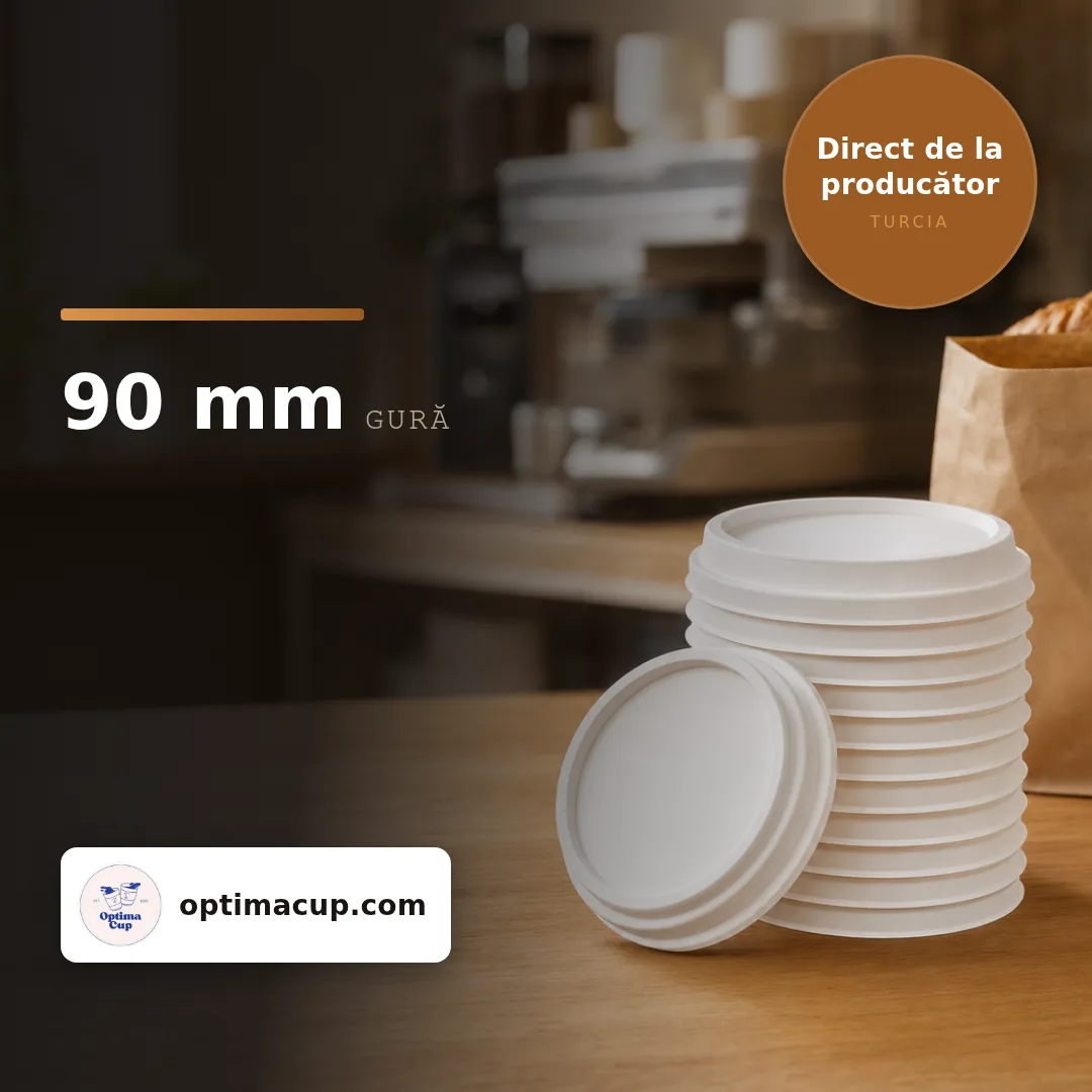 Capac de carton pentru pahar 90 mm, dimensiuni și bax — capace pahare direct de la producător