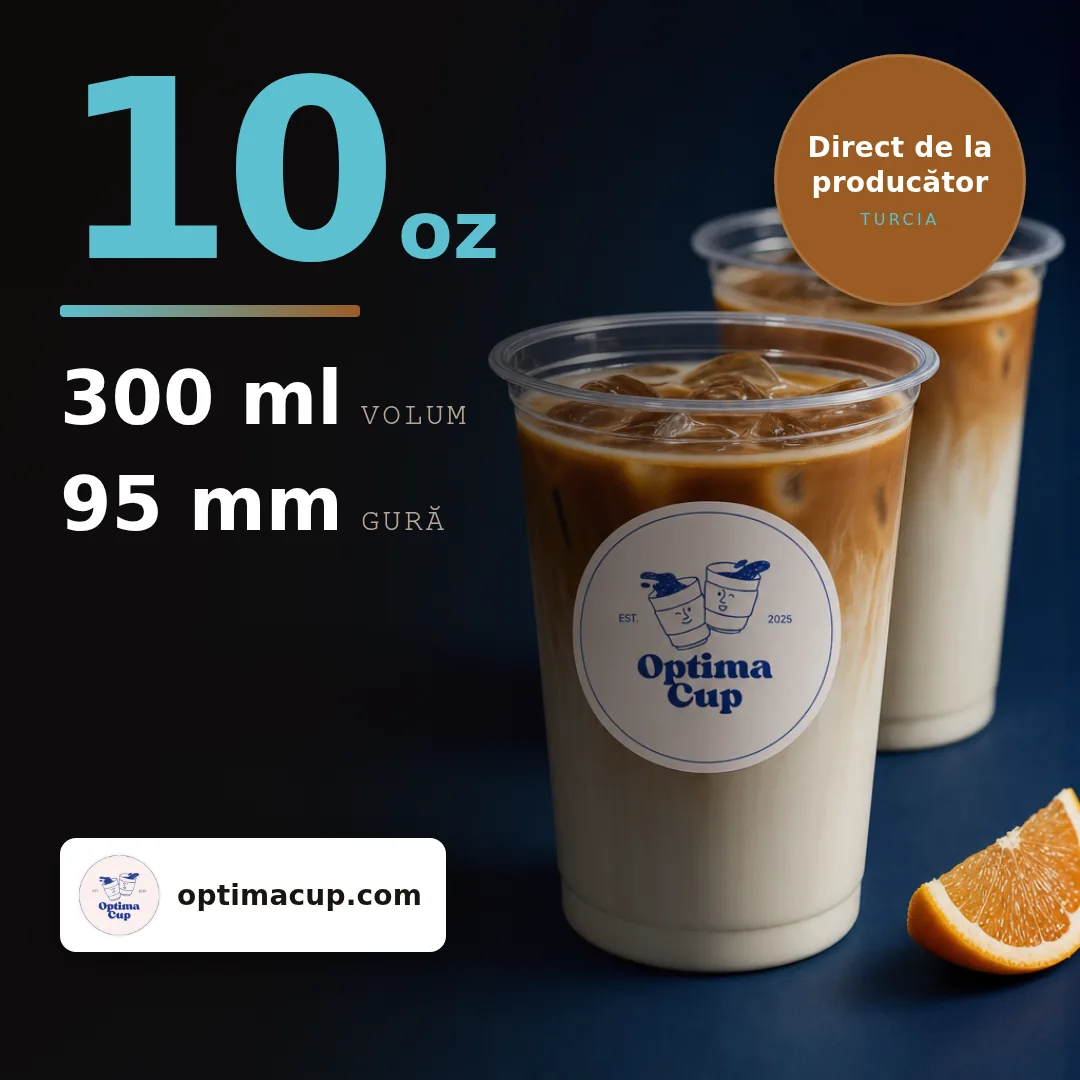 Pahar PET 300 ml (10 oz), dimensiuni și bax — pahare PET, produs furnizat