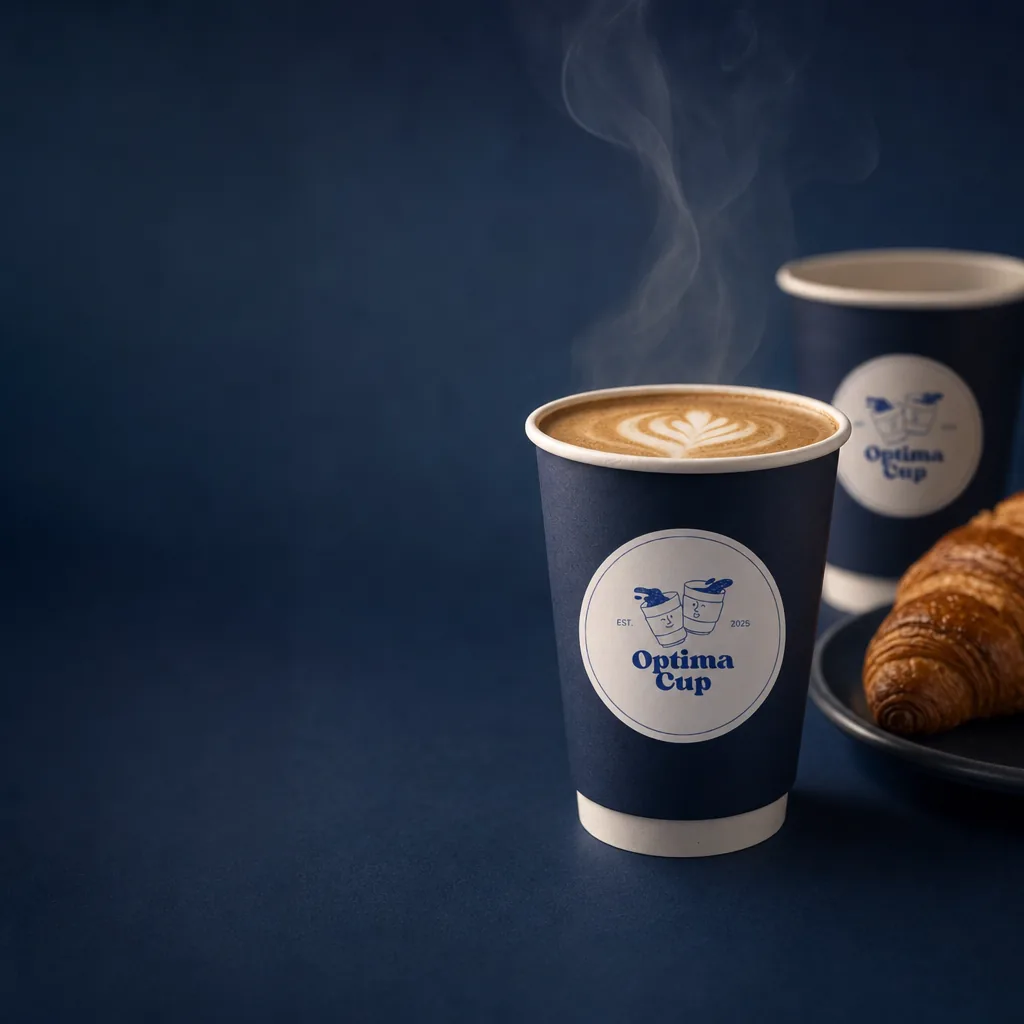 Double-wall paper cup 400 ml (14 oz), with printed logo — wholesale from the paper cup manufacturer in Turkey, 500 pcs per case
