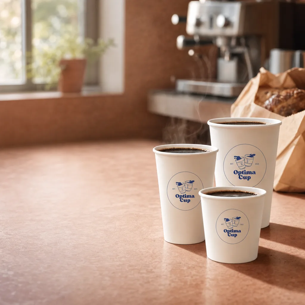 Single-wall paper cup 250 ml (9 oz), with printed logo — wholesale from the paper cup manufacturer in Turkey, 1,000 pcs per case
