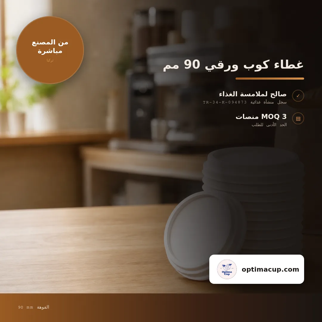 غطاء كوب ورقي 90 مم, المقاسات وعدد الكرتونة — أغطية أكواب بالجملة من المصنع