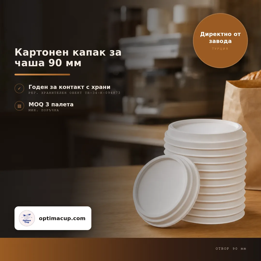 Картонен капак за чаша 90 мм, размери и кашон — капаци за чаши от производител