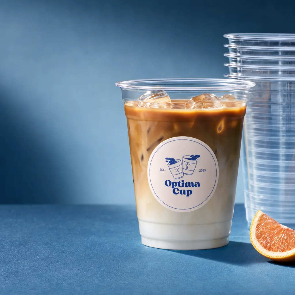 PET cup 600 ml (20 oz), with printed logo — wholesale PET cups, supplied item shipped from Turkey